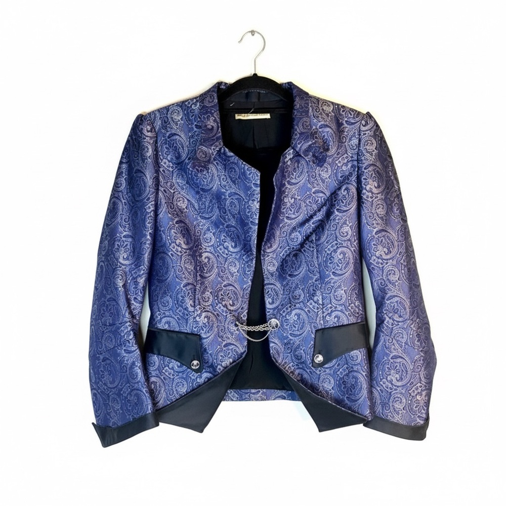 BALENCIAGA Archival SS 2006 Runway Medallion Brocade Jacket FR 38 Y2K